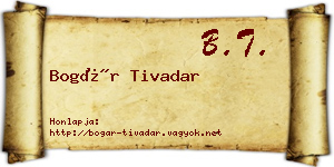 Bogár Tivadar névjegykártya