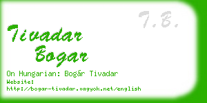 tivadar bogar business card